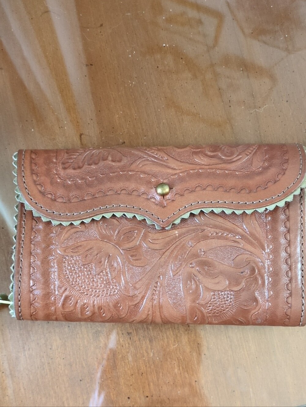 Vintage Mary Alice Palmer  handcrafted genuine leather- Suade Lining